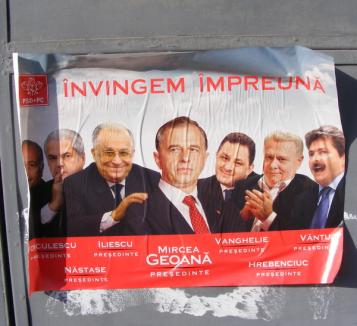 Cartierele Oradiei, invadate de afişe cu mesaj anti-PSD